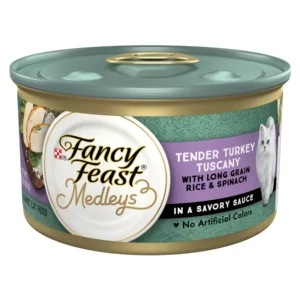 Purina Medleys Wet Cat Food Turkey Tuscany in Spinach 3 oz Cans 24 Pack