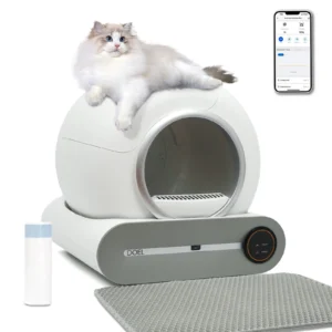 DOEL Self Cleaning Cat Litter Box 65lw/ Trash Bag & Litter Mat App Control